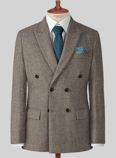 Sophisticated attire that doesn't sacrifice practicality in favor of elegance. Crafted from wool, our brown tweed suit is ideal for any occasion. Pair back your look with a white shirt and brown shoes to liven it up.   
 
 Look Includes  Dapper Brown Tweed Fabric  Double Breasted Jacket Style  Peak Lapel  Horn Brown Buttons  Single Vent  Three Cuff Buttons  Two welted back pockets on trousers   You can change the look during customization if required. 
  Lining: Viscose; Dry Clean. Brown Tweed Jacket, Brown Tweed Suit, Master Tailor, Tweed Suit, Brown Tweed, Tweed Suits, Peak Lapel, Brown Shoes, Tweed Fabric