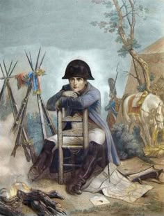 a painting of a person sitting on a chair