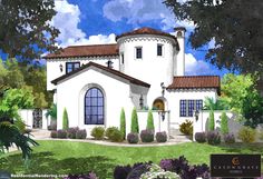 this is an artist's rendering of the exterior of a house in california style