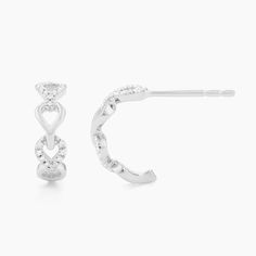 SKU# E-10742 Diamond Weight 0.05cts Earrings Height 10.50 mm Width 4.10 mm. Post back closure Finish 14k gold plated sterling silver or in sterling silver. Avoid contact with anything containing derivatives of alcohol. Huggie Earrings Gold, Vs1 Diamond, Diamond Huggies, Demi Fine Jewelry, Huggie Earrings, Recycled Sterling Silver, Conflict Free Diamonds, Real Diamonds, Huggies Earrings