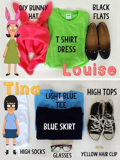 I am totally going to be Louise for Halloween... or Tina, if I'm in a hurry. Bobs Burger, Couple Cosplay, Blue High Tops, Halloween 2016, Spirit Week, Bobs Burgers