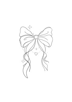 Heart Bow Tattoo, Minimalist Patchwork Tattoo, Cheerleading Tattoos, Bow Tattoo Stencil, Bow Tattoo Designs, Small Girly Tattoos, Tattoo Line, Desain Buklet, Bow Tattoo