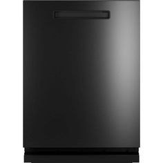 a black dishwasher on a white background