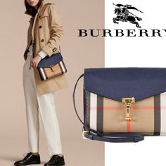 Burberry Macken Bag Burberry Bag Outfit Street Styles, Burberry Bag Outfit, Burberry Fragrance, Burberry Purse, Canvas Leather Tote Bag, Burberry Vintage, Canvas Clutch, Ink Blue, Burberry Handbags