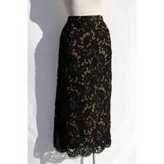 PENNY JENNINGS Vintage Black Silk Lace Skirt | Size M-L - theREMODA Tan Silk, Silk Lace, My Clothes, Black Silk, Floral Motif, Luxury Designer, Vintage Black, Lace Skirt, Luxury Design