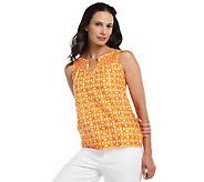 Isaac Mizrahi Live! Round Lattice Print Sleeveless Top - A215611 Printed Sleeveless Top, Style Trends, Lattice, Tank Top Fashion, All Fashion