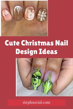 Christmas nail art designs you can do at home or bring to your nail tech! Christmas nail ideas. Christmas nails acrylic. Simple Christmas nails, trendy Christmas nails, Xmas acrylic nails, holiday nails winter for Christmas. Cute Christmas nail designs. Matte winter nails. Sparkle Christmas nails acrylic. Long Christmas nail designs. The grinch Christmas nail design. Candy cane nails. Gold Christmas nail designs. Short Christmas nail designs. Christmas Nail Designs Holiday, Christmas Nail Design