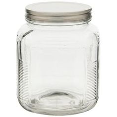 a glass jar with a metal lid