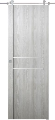 an image of a shower door with frosted glass and wood paneling on the side