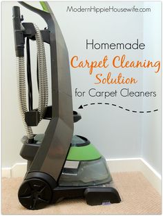 a carpet cleaning machine with the words homemade carpet cleaning solution for carpet cleaners on it