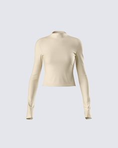 Nothing beats a simple compression top for an everyday look 🤍 From the gym to running errands in style - this top, made from compression stretch jersey and complete with a mock neck and long sleeves, is the perfect closet essential for all our baddies 😚 Casual Long Sleeve Mock Neck Top, Sleek Stretch Turtleneck Tops, Trendy High Stretch Funnel Neck Tops, High Stretch Funnel Neck Trendy Top, Trendy High Stretch Tops With Funnel Neck, High Stretch Funnel Neck Top, Trendy Style, Sleek Turtleneck Tops With Thumbholes, Casual Stretchy Mock Neck Top, High Neck Tops With Thumbholes