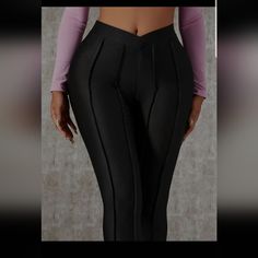 Seam Leggings Black High-waisted Pants For Club, Trendy High Stretch Bottoms For Night Out, Trendy High-cut Leg Bottoms For Night Out, High Waist Solid Color Club Pants, Solid High Waist Pants For Club, Stretch High Waist Bottoms For Night Out, Fitted Black Bottoms For Club, Fitted Casual Bottoms For Club Wear, High-waisted Pants For Night Out