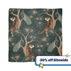 an image of a peacock on a tree with flowers and stars in the background, which has 30 % off site divider