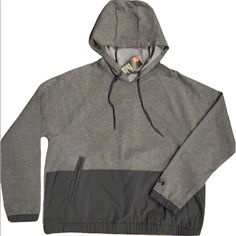 Awesome Loose Fit Cropped Hoodie In Gray Melange. The Mixed Material, Side Pockets, Zipper On One Side And The Crease In The Back Draws Attention. Sporty Sweatshirt With Drawstring Hood For Cold Weather, Under Armour Winter Sports Sweatshirt, Under Armour Hooded Sweatshirt For Sports, Under Armour Hoodie For Winter Sports, Under Armour Sports Hoodie For Winter, Under Armour Winter Outdoor Hoodie, Under Armour Winter Sports Hoodie, Under Armour Long Sleeve Hoodie With Drawstring, Hooded Under Armour Sweatshirt For Streetwear