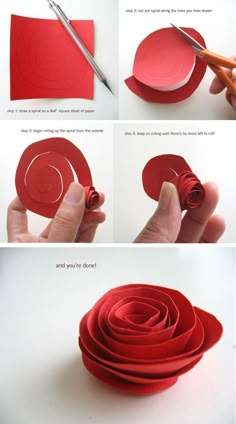 how to make a paper rose with scissors