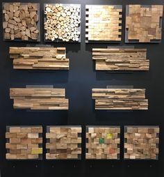 several pieces of wood are arranged on the wall