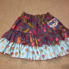 Matilda Jane Sz 10 Skirt Mint Condition.No Tags But Never Worn. Cute Cotton Skirted Skort, Cute Cotton Tiered Skirt, Cute Tiered Cotton Skirt, Cute Cotton Skort With Lined Skirt, School Skirt With Ruffles In Cotton, School Skirt With Cotton Ruffles, Playful Mini Skirt For School, Fun Cotton Bottoms For School, Cute Cotton Mini Skirt For School