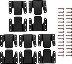 10 pack black plastic door latches with screws and spring clips for closet doors