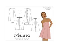 the mellisa dress sewing pattern is shown