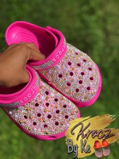 These are the same design as my regular full bling but you can get multiple colors! Whatever color crocs you choose are the colored pearls you'll get and also Comes with white pearls, gold or silver pearls, and crystal rhinestones! Please put in the personalization box if you would like gold or silver pearls! White Bling Crocs, Rhinestone Crocs Shoes Diy, Crocs Slides, Bedazzled Shoes Diy, Pink Crocs, White Crocs, Bedazzled Shoes, Crocs Fashion, Clogs And Mules