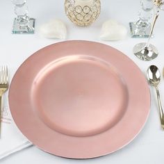 Pack of 6 |13inch Acrylic Round Charger Plates - Rose Gold | Blush Rose Gold Charger Plates, Acrylic Charger Plates, Charger Plates Wedding, Gold Charger Plate, Dinner Party Decor, Gold Chargers, Dinner Table Decor, Blush Rose, Fine Dining Restaurant