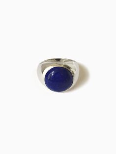 Signet style ring in silver and brilliant blue lapis, handmade to order in the Suai studio. - 12mm stone - In recycled sterling silver *This item will be custom made upon your order. Please allow up to 3 weeks for shipping. Classic Blue Lapis Lazuli Rings, Modern Blue Rings With Large Stone, Classic Lapis Lazuli Ring With Polished Finish, Blue Lapis Lazuli Gemstone Signet Ring, Blue Lapis Lazuli Signet Ring With Gemstone, Sapphire Sterling Silver Signet Ring With Polished Finish, Sterling Silver Sapphire Signet Ring With Polished Finish, Los Angeles Shopping, Blue Lapis