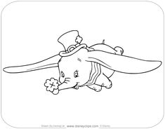 an animal with a hat on it's head is floating in the air coloring page