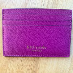 Kate Spade Credit Card Id Holder Brand New With Tag Color: Magenta Measurements: 3” Inches X 4 1/4” Inches Note: $777 Noted In Original Price Is A Generic Number As This Is Required To Be Completed. By Poshmark. Original Price Is Unknown. X Posted. No Trades Trendy Leather Wallets For Shopping, Elegant Pink Everyday Card Holder, Everyday Purple Bag With Card Slots, Kate Spade Rectangular Wallet Perfect For Gift, Kate Spade Rectangular Wallets Perfect For Gifts, Kate Spade Rectangular Wallets Perfect For Gift, Kate Spade Rectangular Wallets As Gifts, Chic Wallet With Card Slots For Shopping, Chic Wallets With Card Slots For Shopping