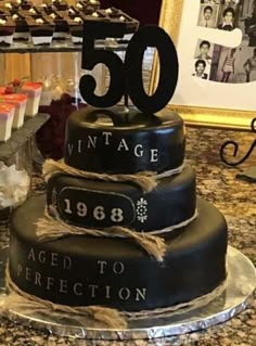 a 50th birthday cake with the number 50 on it