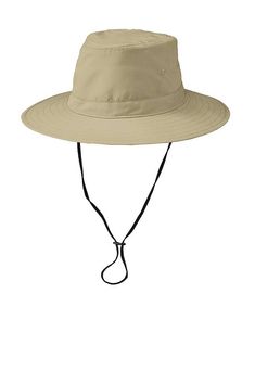 Port Authority ® Lifestyle Brim Hat. C921 - STONE - L/XL | Port Authority Lifestyle Brim Hat in Stone Size Large/XL | Polyester Summer Visor, Beach Watch, Outback Hat, Mens Fedora, Fedora Hat Men, Port Authority, Selling Clothes, Outdoor Events, Brim Hat