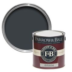 the farrow and ball paint in dark grey is shown with an open tint