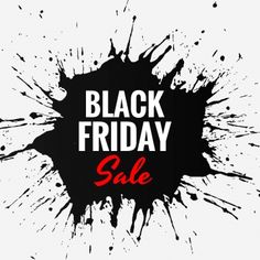 black friday sale sign with paint splatters