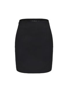 The Rachel Skirt is a sleek, minimalist piece designed to showcase modern elegance and strength. Crafted from high-quality stretch suit fabric, it offers a smooth texture and crisp lines while ensuring comfort and freedom of movement. Modern Fitted Solid Bottoms, Modern Structured Office Bottoms, Sleek Structured Bottoms, Sleek Structured Black Bottoms, Solid Elastane Mini Skirt For Night Out, Elastane Mini Skirt For Night Out, Structured Black Bottoms For Workwear, Modern Structured Skirt For Work, Modern Structured Workwear Skirt