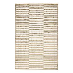 a beige and white striped rug on a white background