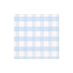 a blue and white checkered paper napkin