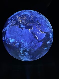 an image of the earth taken from space at night