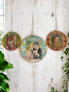 Vintage Embroidery Hoop Art  Made with Upcycled Vintage Book Dust Jackets and Book Pages Unique Recycled Eco Friendly these hoops were made with vintage dust jackets and scraps of vintage wrapping paper. Perfect addition to any gallery wall.  This listing is for one hoop! Prices range from $8-$18 depending on hoop size.  *These are just examples--yours will be unique* The Hoop pictured in the first two pictures is available as of 12/3/23 I am a book lover. I remove dust jackets from my books so that the colors can show on my bookshelves. What do I do when I have tons of book dust jackets laying around and I can't bear to throw them out? Why...I make hoop art out of them of course! I love the uniqueness of this! I can do any combo of colors and may be able to customize subjects (depending o Vintage Wrapping Paper, Hoop Embroidery, Embroidery Hoop Art, Vintage Crafts, Vintage Embroidery, Hoop Art, Upcycled Vintage, Diy Projects To Try, Dust Jacket