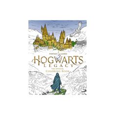 the front cover of harry's legacy coloring book, with an image of hogwarts castle in the background