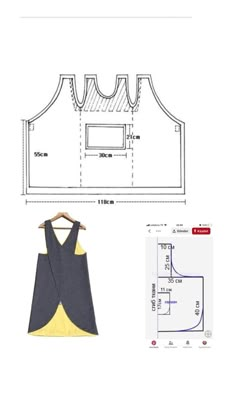 an image of a sewing pattern with the measurements for it and how to use it