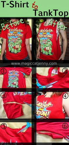 the instructions for how to sew a teenage mutant t - shirt with text below