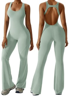 PRICES MAY VARY. ❤️The 2024 chic backless jumpsuit features cutout racerback straps, a flattering Sweetheart-neckline with removable padded bras, and flare pants that creates a sleek, modern silhouette. ❤️Made of 78% Nylon and 22% Spandex, our smooth jumpsuit is lightweight, stretchy, breathable, moisture-wicking, quick drying, non see through and skin-friendly. Seamless jumpsuit is comfy to wear, just like your second skin. ❤️The one piece workout outfit allows for flexible movement, and adjust One Piece Workout, Seamless Jumpsuit, Backless Bodysuit, Yoga Outfits, Flare Jumpsuit, Bodycon Jumpsuit, Backless Jumpsuit, Workout Fits, Gym Fits