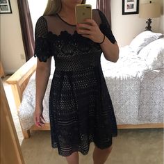 Never Worn, Still Has Tags, Perfect Condition. Vintage Feel. Navy Blue Dress, Navy Blue Dresses, Sheer Dress, Blue Dress, Dress Collection, Blue Dresses, Midi Dress, Color Blue, Blue Color