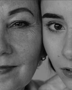 black and white photograph of two women looking at the camera