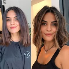 Wavy Lob Haircut, Shoulder Length Haircuts, Before After, Shoulder Length Hair Cuts, Round Face Haircuts, Work Hairstyles, Haircut And Color