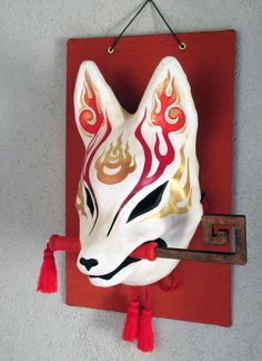 Masks Reference, Mascara Oni, Japanese Noh Mask, Japanese Masks, Japanese Mask, Kitsune Fox