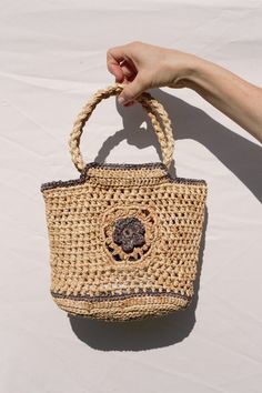 Handmade crochet bag made with 100% natural biodegradable raffia.Perfect straw basket to achieve that French it-girl look. Gorgeous elegant raffia bag, ideal design for everyday use, shopping, beach days or going out. Natural product, and truly ethically made in Europe.    Size Height - approx. 18 cm Width  - approx. 22 cm Handle drop - 12 cm   As this is 100% natural product made from plant fibres, there might be minimal variations in colour and size between individual items   Please keep the bag away from fire. Care The bag can be ironed on a medium setting if it loses it shape. Just press gently with your iron on the inside of the bag. Jane Birkin Aesthetic, Birkin Aesthetic, Basket Handbag, French Market Bag, Parisian Outfit, Raffia Basket, Red Lavender, Handmade Crochet Bags, Wedding Bags