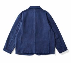 Men's Indigo Blue Dyed Suit Jacket Heavy Weigh Casual Vintage Washed Coat Jacket French Workwear, Workwear Style, Workwear Fashion, Beautiful Clothes, Indigo Blue, Shoulder Sleeve, Work Wear, Suit Jacket, Fashion Inspiration