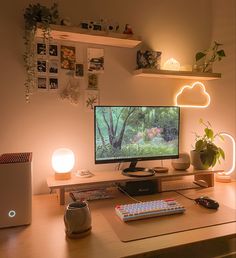 pc setup gamer Ikea Desk Hack, Bilik Permainan, Cozy Desk, Dream Desk, Gamer Room Decor, Decor Ikea, Desk Inspo, Scandinavian Bedroom