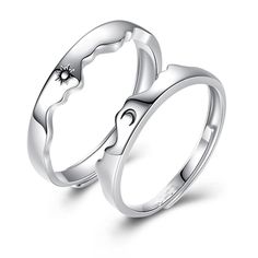 PRICES MAY VARY. COUPLE RINGS SET: You will receive 2pcs ring.These are the best gifts for her or him. They are a symbol of your love or friendship, even if you are separated from two places, you can feel it each other's hearts, your hearts are also together, they are great gifts for your lover and family. SIZE:Adjustable Weight:5g Material：It is made of high-quality copper material,nickel-free,lead-free and cadmium-free,hard and not easy to fall off,suitable for women and men. STYLISH STYLE:Mat Dr Wedding, Moon Couple, Matching Promise Rings, Ring For Boyfriend, Cute Promise Rings, For My Bf, Matching Couple Rings, Sun And Moon Rings, Beachy Stuff