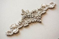 bridal sash - loretta Elegant Embellished Wedding Jewelry, Elegant Embellished Jewelry For Wedding, Elegant Silver Embellished Bridal Belt, Elegant Silver Bridal Belt With Bling, Elegant Pearl Embellished Sashes For Party, Elegant Embellished Evening Jewelry, Elegant Beaded Bridal Belt For Party, Formal Silver Sashes With Rhinestones, Elegant Embellished Bridal Belt For Evening